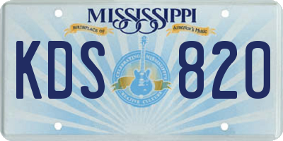MS license plate KDS820