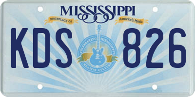 MS license plate KDS826