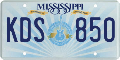 MS license plate KDS850