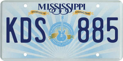 MS license plate KDS885