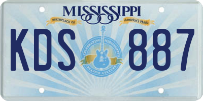 MS license plate KDS887