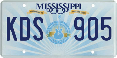 MS license plate KDS905