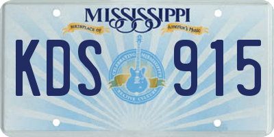 MS license plate KDS915