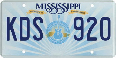 MS license plate KDS920