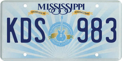 MS license plate KDS983