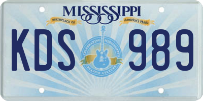 MS license plate KDS989