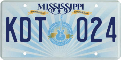 MS license plate KDT024