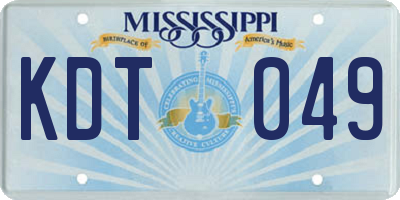 MS license plate KDT049