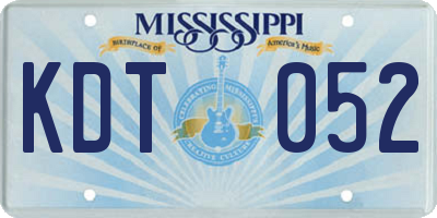 MS license plate KDT052