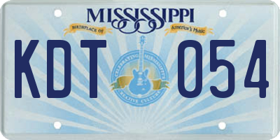 MS license plate KDT054