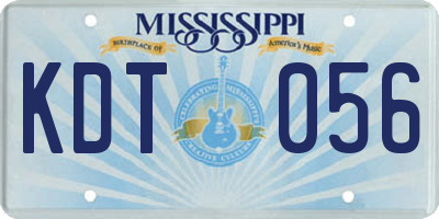 MS license plate KDT056