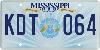MS license plate KDT064
