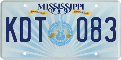 MS license plate KDT083