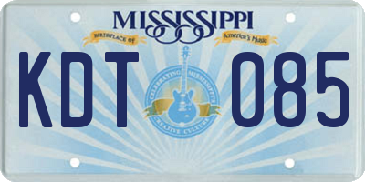 MS license plate KDT085