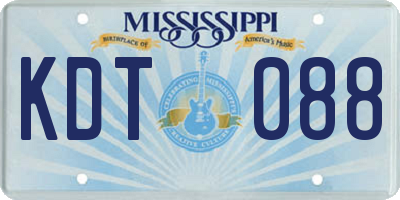 MS license plate KDT088