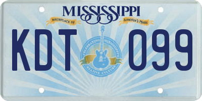 MS license plate KDT099