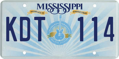 MS license plate KDT114