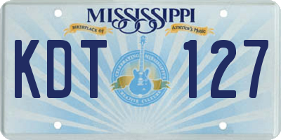 MS license plate KDT127