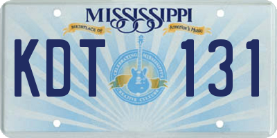 MS license plate KDT131