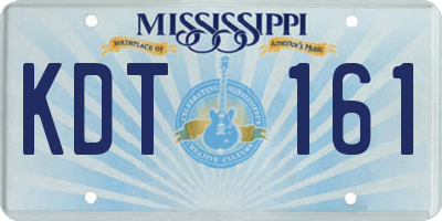 MS license plate KDT161