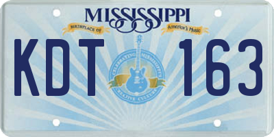 MS license plate KDT163
