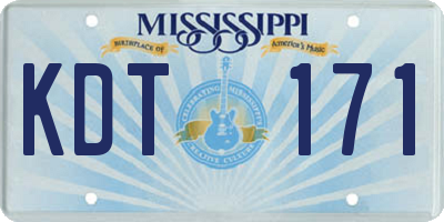 MS license plate KDT171
