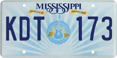 MS license plate KDT173