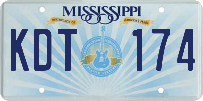 MS license plate KDT174