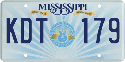MS license plate KDT179