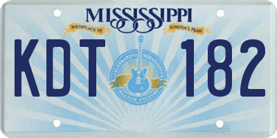 MS license plate KDT182