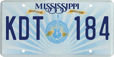 MS license plate KDT184
