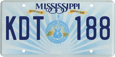 MS license plate KDT188
