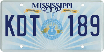 MS license plate KDT189