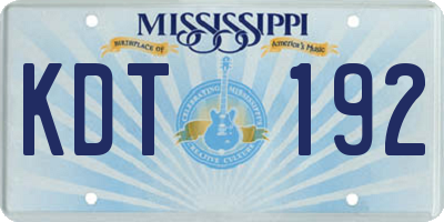 MS license plate KDT192