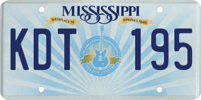 MS license plate KDT195