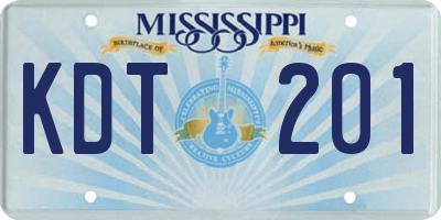 MS license plate KDT201