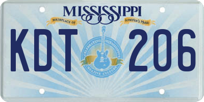 MS license plate KDT206