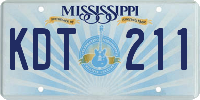 MS license plate KDT211