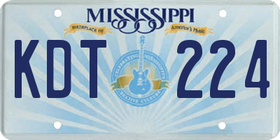 MS license plate KDT224