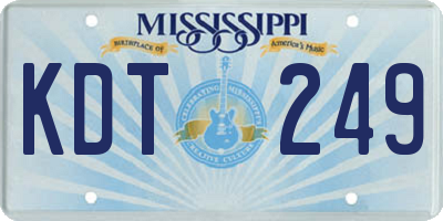 MS license plate KDT249