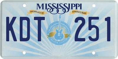 MS license plate KDT251