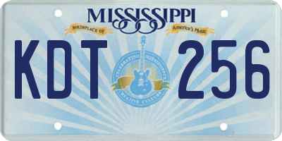 MS license plate KDT256