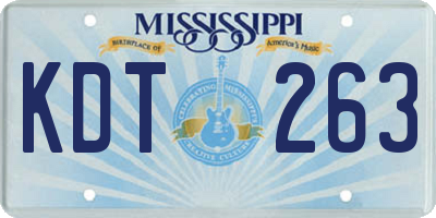 MS license plate KDT263