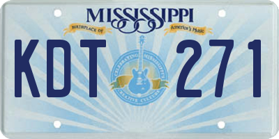MS license plate KDT271