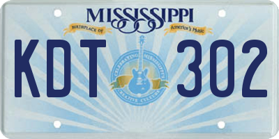 MS license plate KDT302