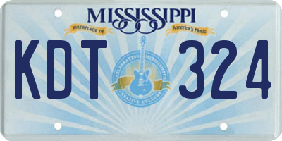MS license plate KDT324