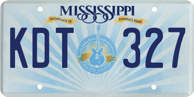 MS license plate KDT327