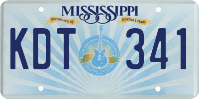 MS license plate KDT341