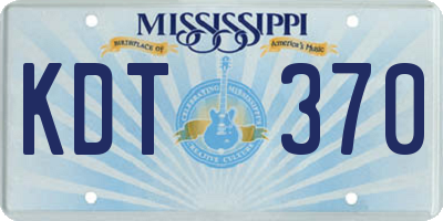 MS license plate KDT370