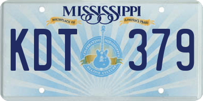 MS license plate KDT379
